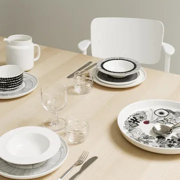 6 Platos Räsymateo Ø20 cm negro pequeños puntos - Marimekko