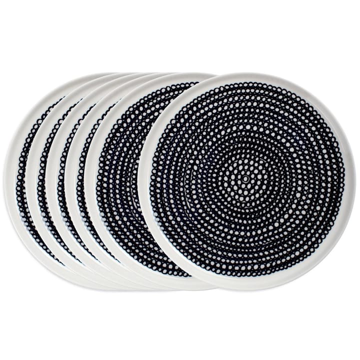 6 Platos Räsymateo Ø20 cm negro pequeños puntos - undefined - Marimekko