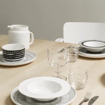 6 Platos Siirtolapuutarha Ø25 cm negro-blanco - Marimekko