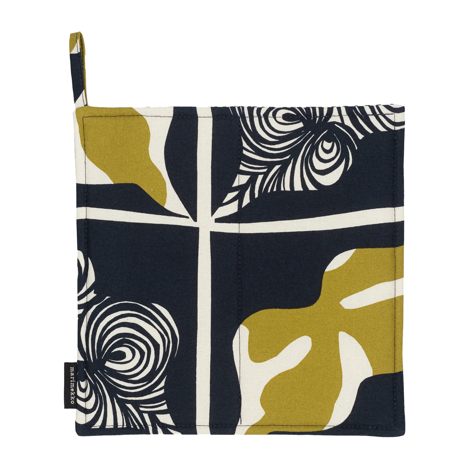 Agarrador Pieni Rukinlapa, azul oscuro-verde-blanco Marimekko