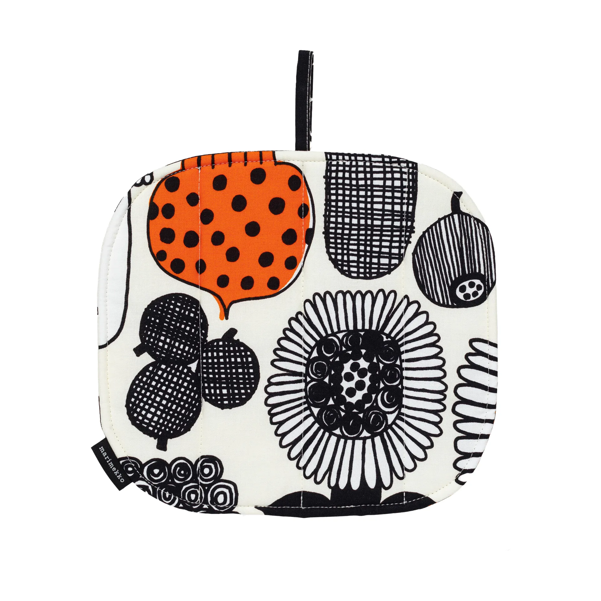 Agarrador Puutarhurin Parhaat, White-black-orange Marimekko