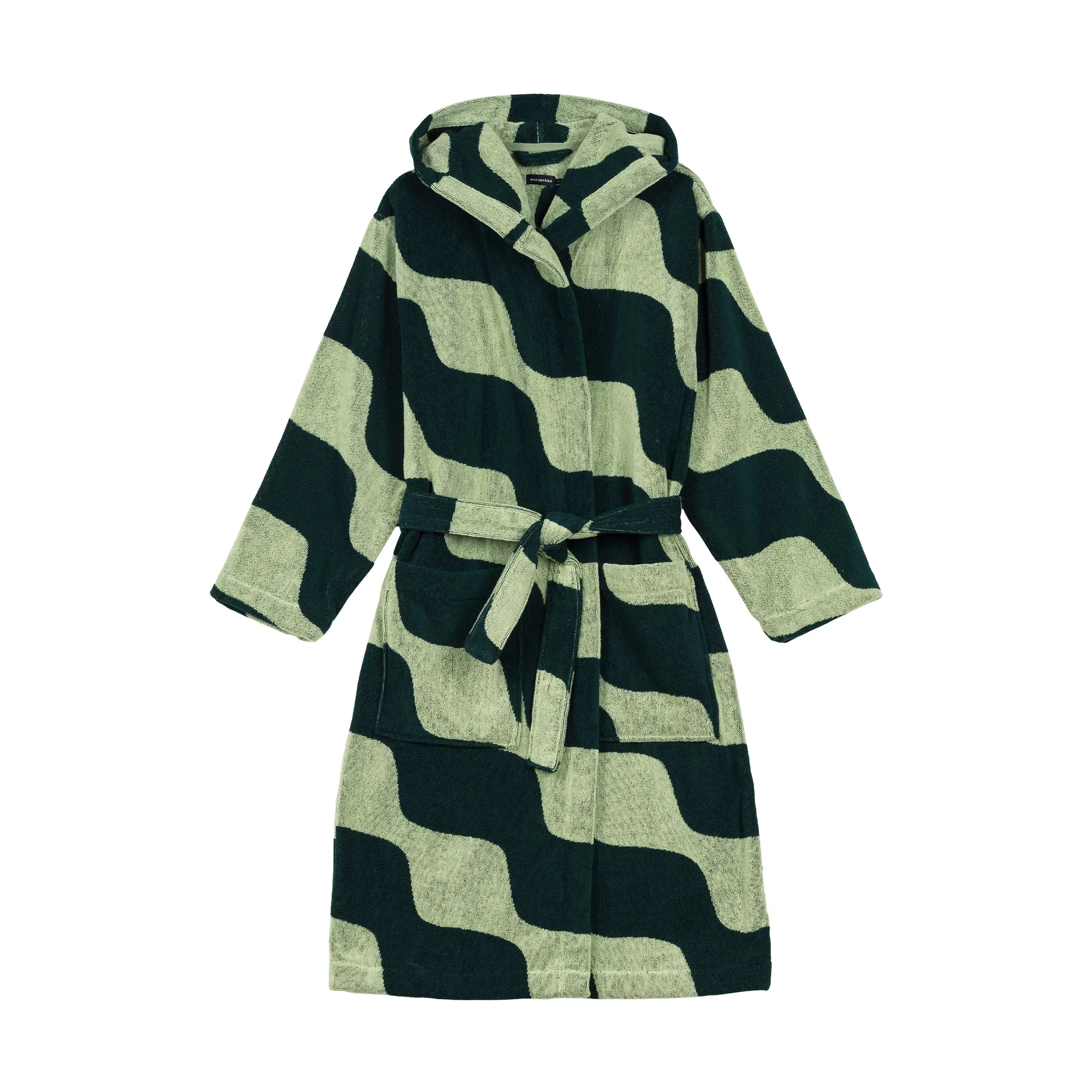 Albornoz Taifuuni de algodón , Pear-verde oscuro, L Marimekko
