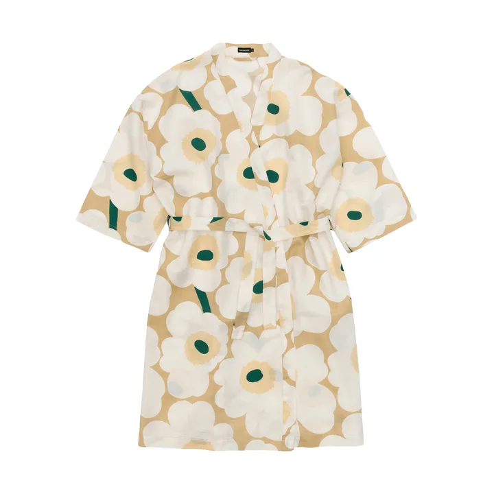 Albornoz Unikko S/M - Sand-off white-hay-emerald, S/M - Marimekko