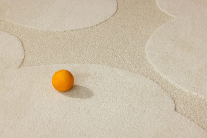 Alfombra de lana Iso Unikko, Natural White, 140x200 cm Marimekko
