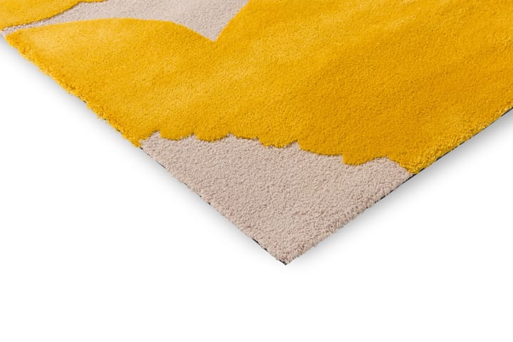 Alfombra de lana Iso Unikko, Yellow, 140x200 cm Marimekko