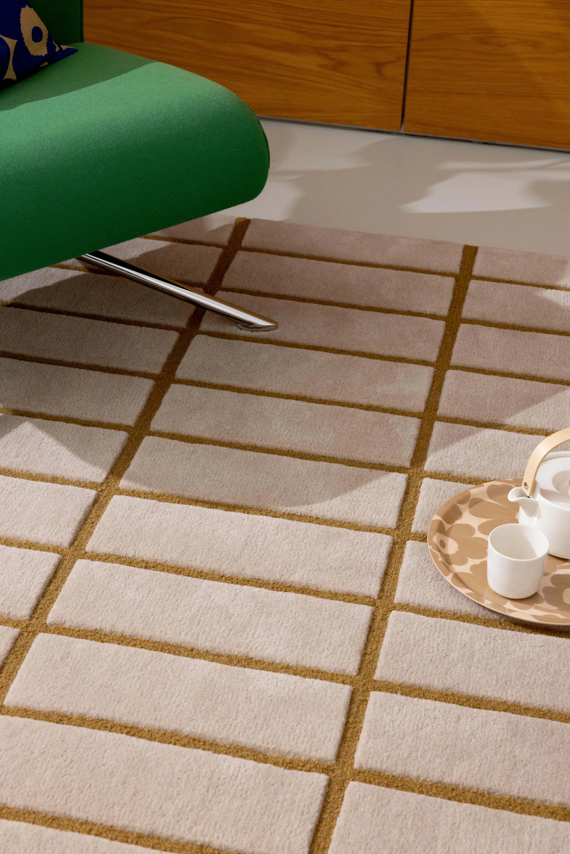 Alfombra de lana Tiiliskivi, Bronze Yellow, 250x350 cm Marimekko