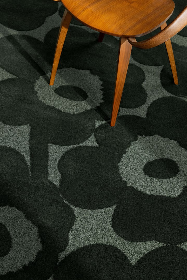 Alfombra de lana Unikko - Dark Green, 200x300 cm - Marimekko