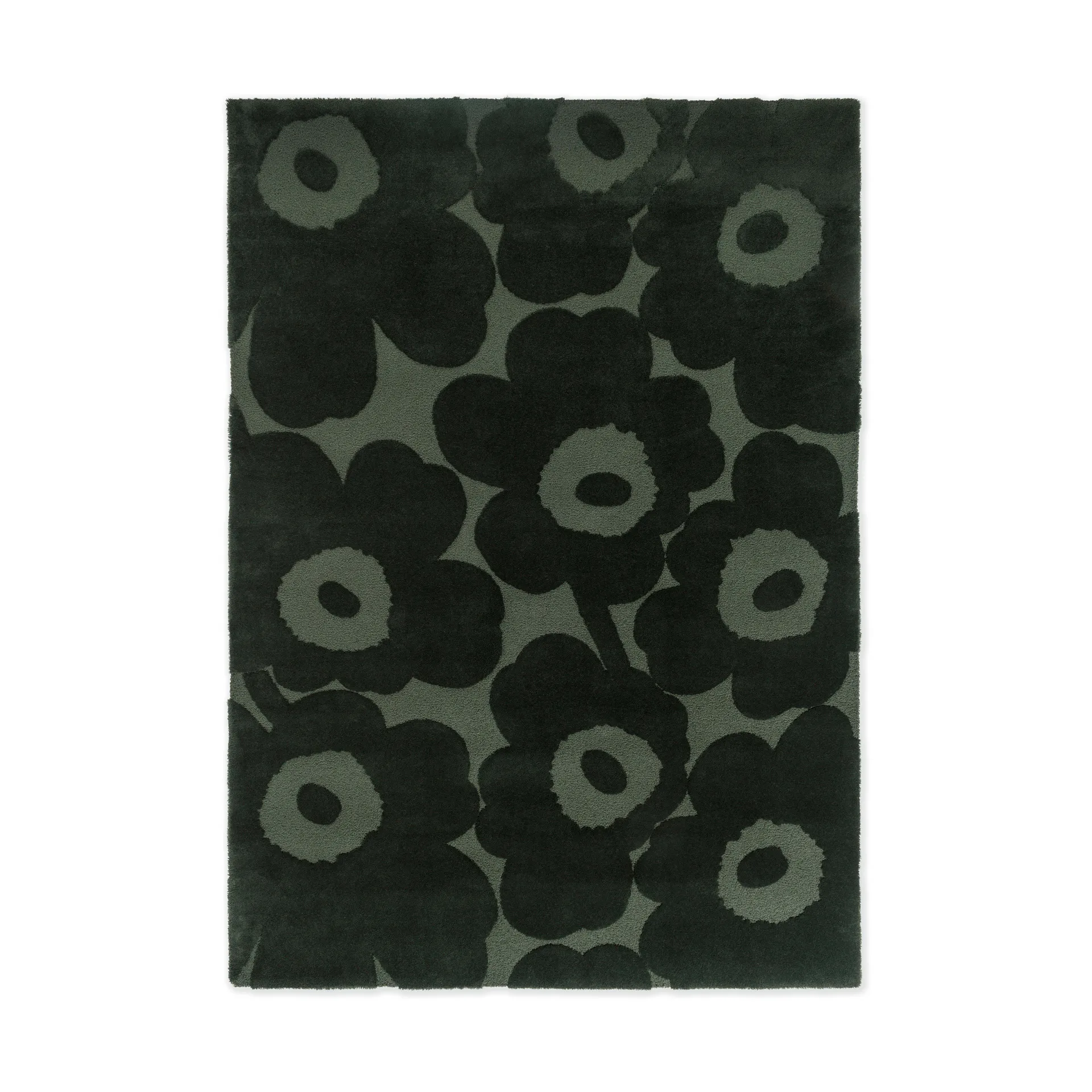 Alfombra de lana Unikko, Dark Green, 250x350 cm Marimekko