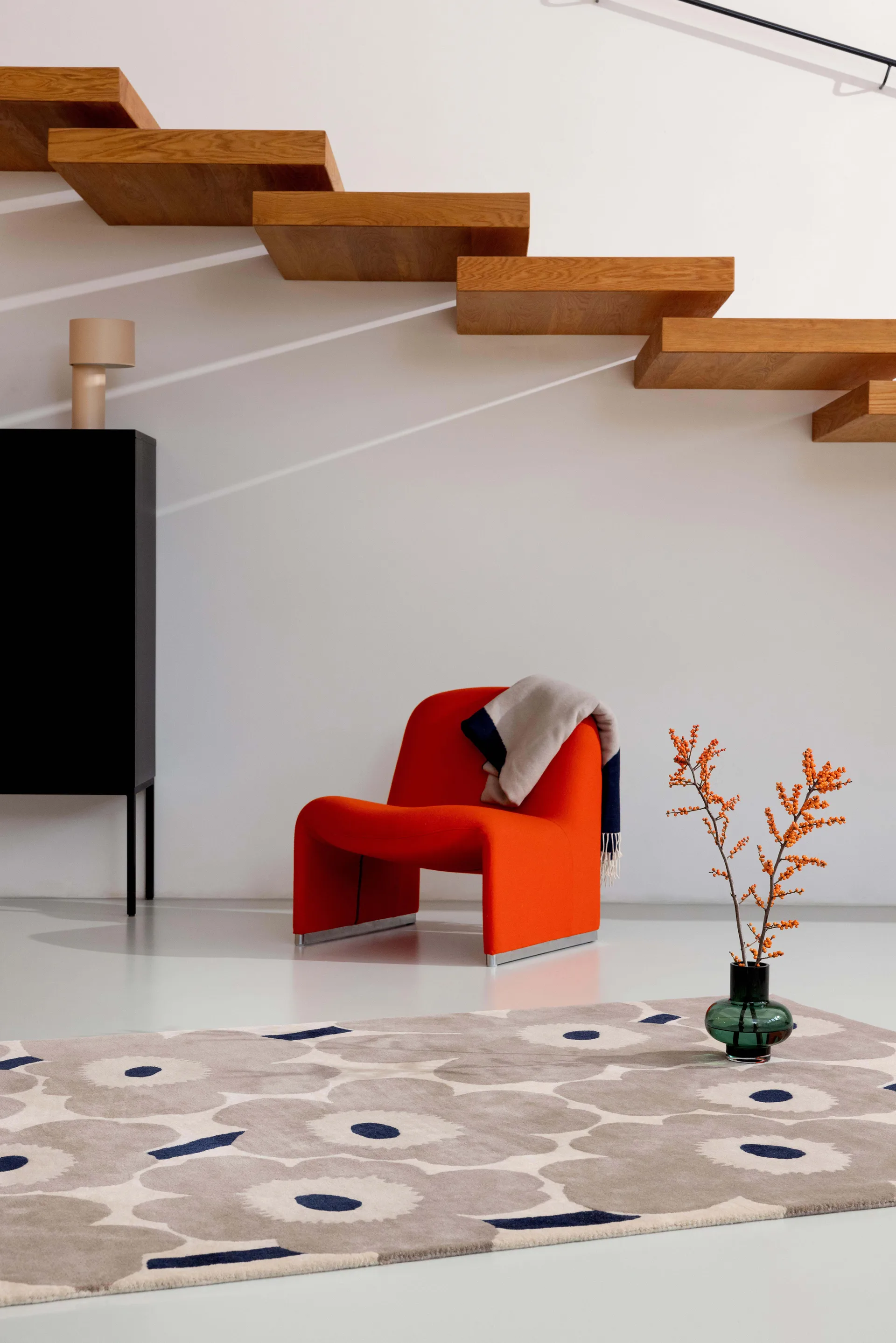 Alfombra de lana Unikko, Greige, 200x280 cm Marimekko