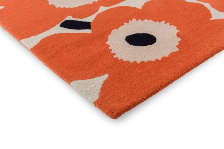 Alfombra de lana Unikko - Orange Red, 140x200 cm - Marimekko