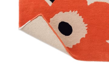 Alfombra de lana Unikko - Orange Red, 140x200 cm - Marimekko