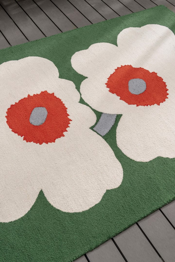 Alfombra de plástico tejida Unikko 60 aniversario, 160x230 cm Marimekko