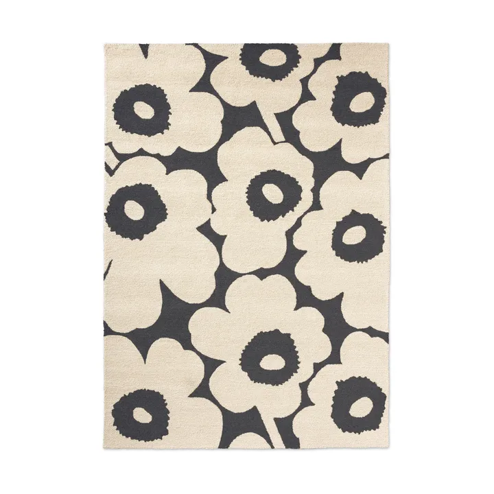Alfombra Unikko outdoor - Charcoal-white, 140x200 cm - Marimekko