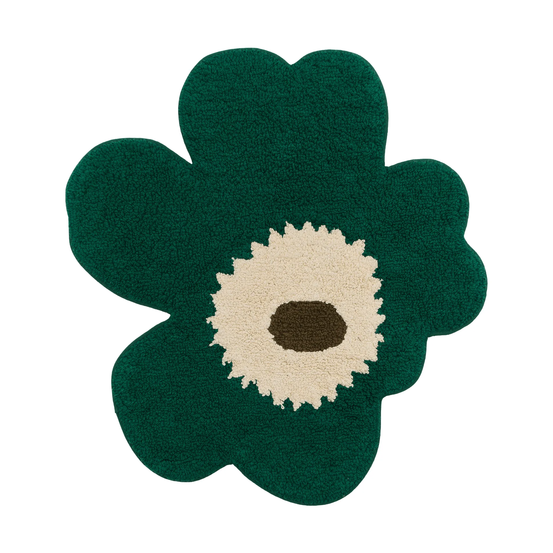 Alfombrilla de baño Unikko 73x74 cm, Emerald-off white-mole Marimekko