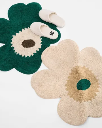 Alfombrilla de baño Unikko 73x74 cm - Emerald-off white-mole - Marimekko