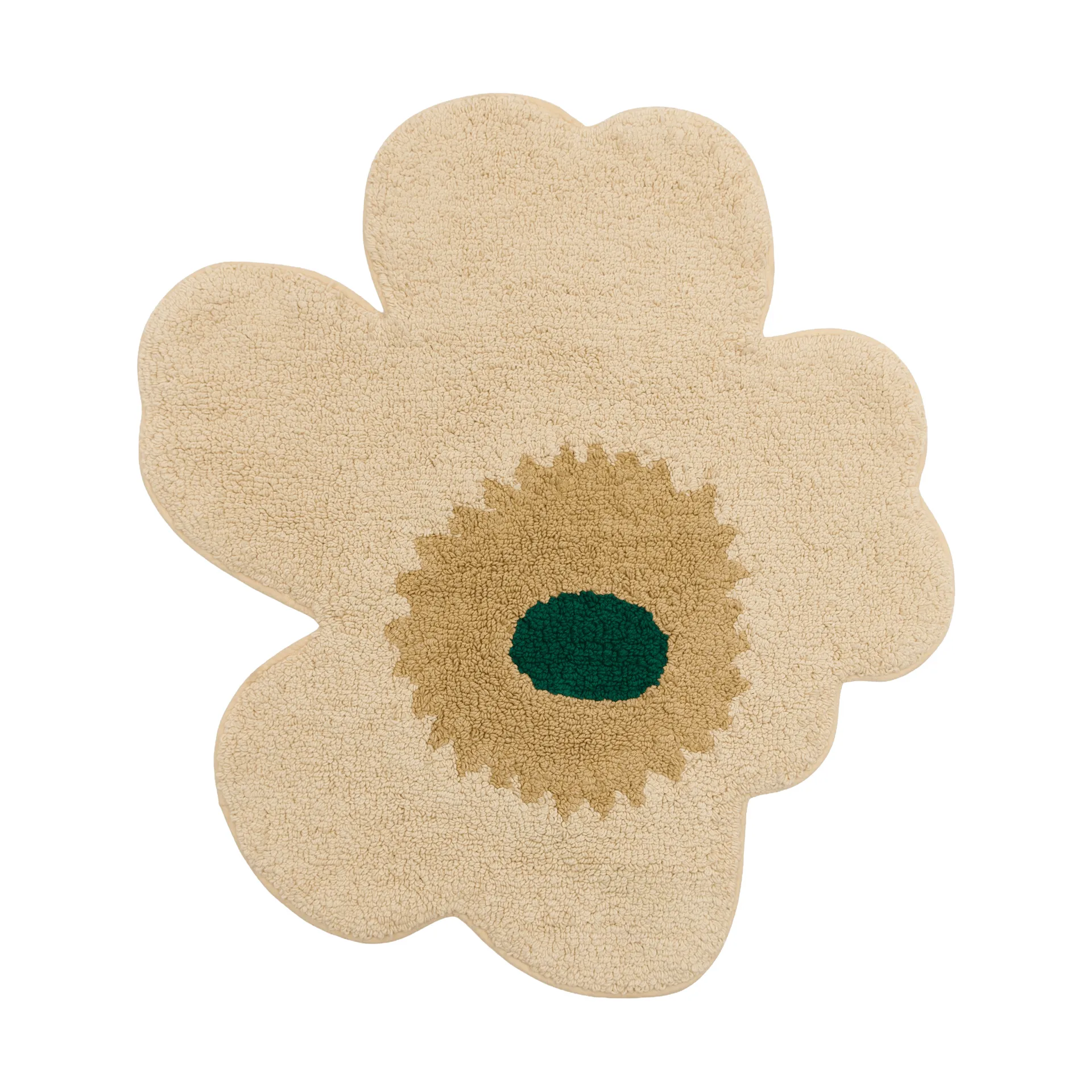 Alfombrilla de baño Unikko 73x74 cm, Hay-arena-esmeralda Marimekko