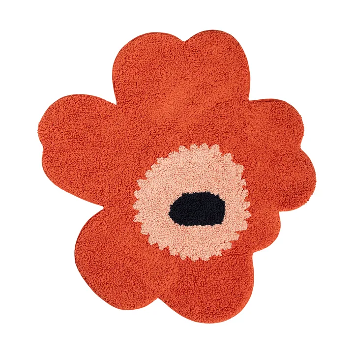 Alfombrilla de baño Unikko 73x74 cm - Orange red-powder-charcoal - Marimekko