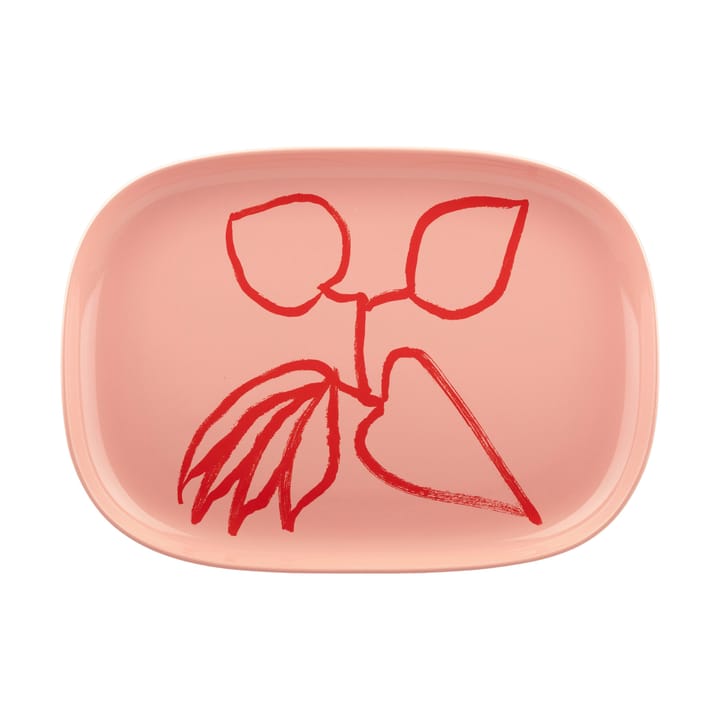 Bandeja de servir Ukonhattu 23x32 cm - Salmon red-tomato red - Marimekko