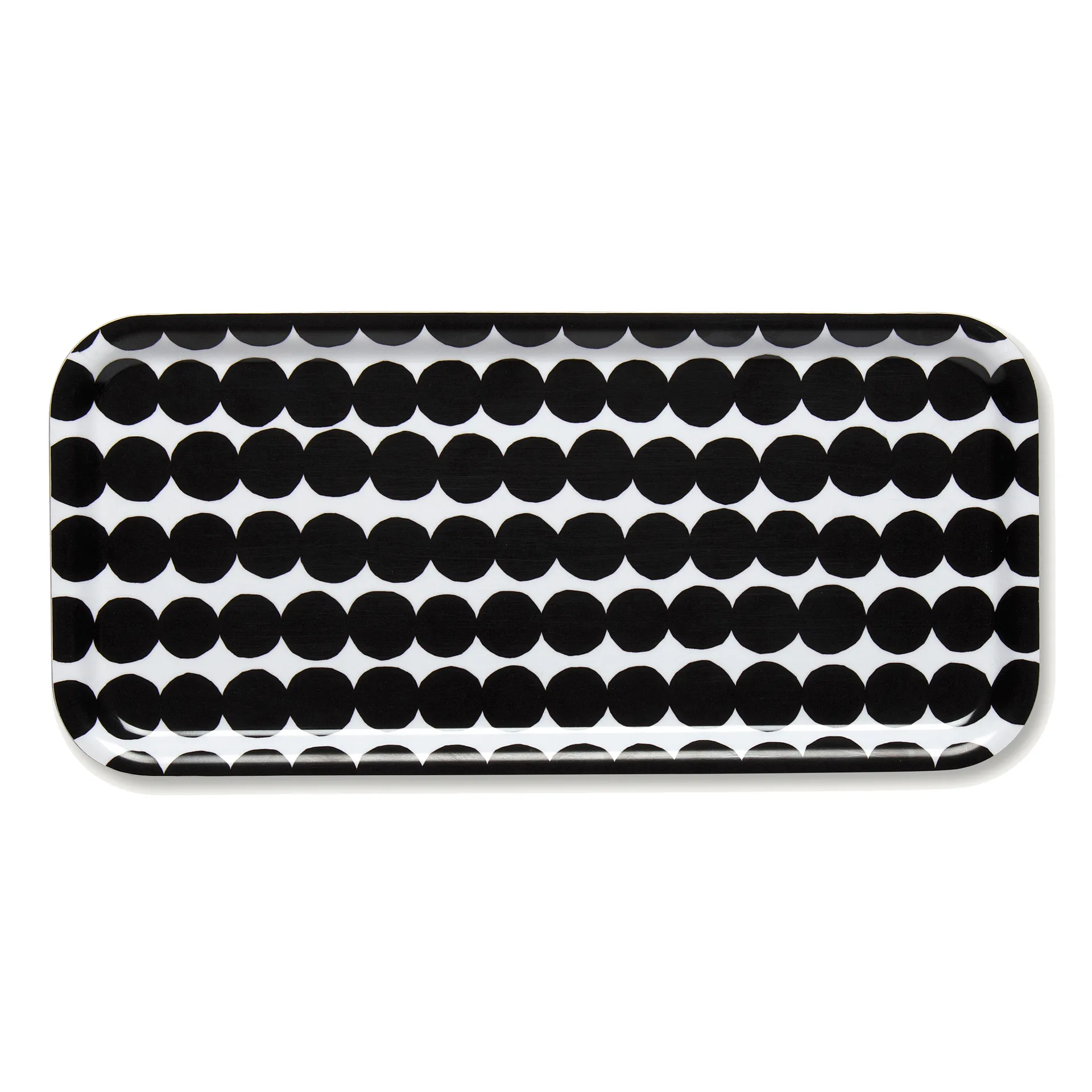 Bandeja Räsymatto 15x32 cm, negro-blanco Marimekko