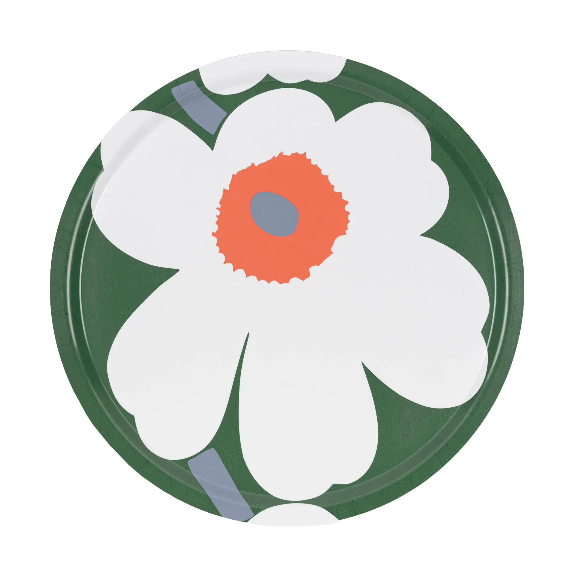 Bandeja Unikko 60 aniversario Ø46 cm, Green-white-orange Marimekko