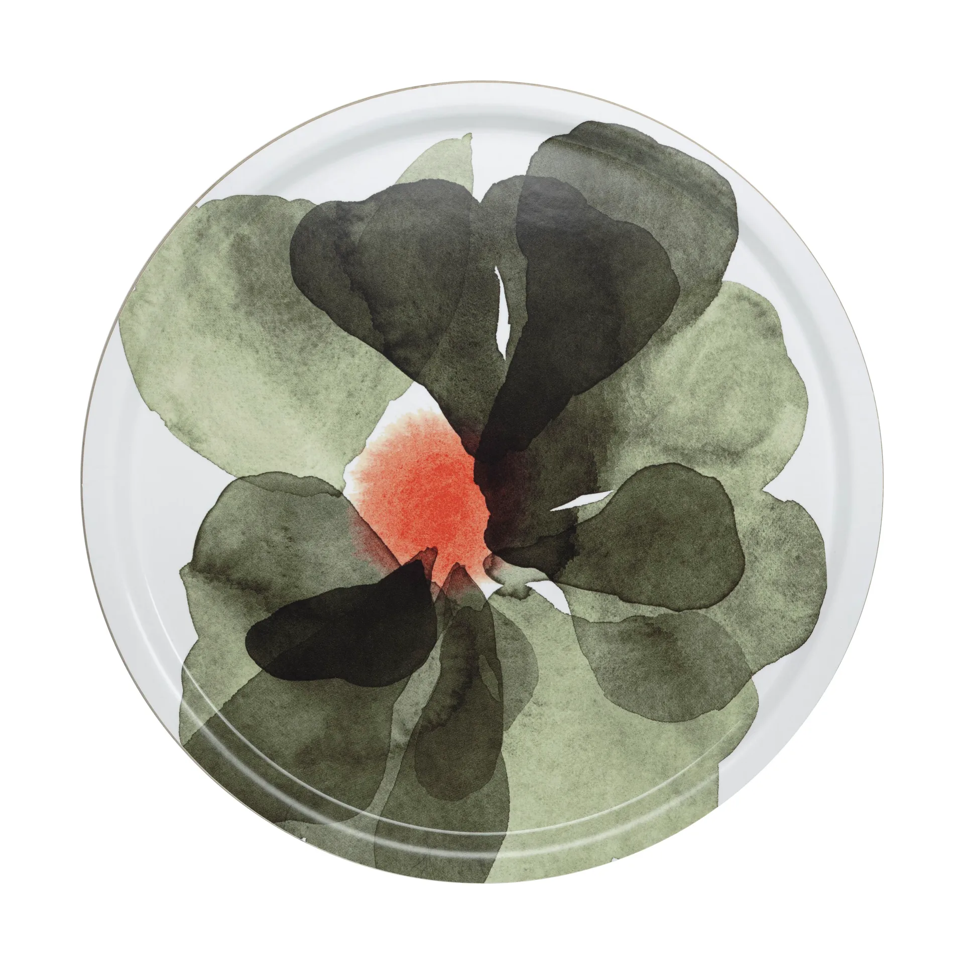 Bandeja Valssi Ø46 cm, Blanco-verde bosque-rojo tomate Marimekko