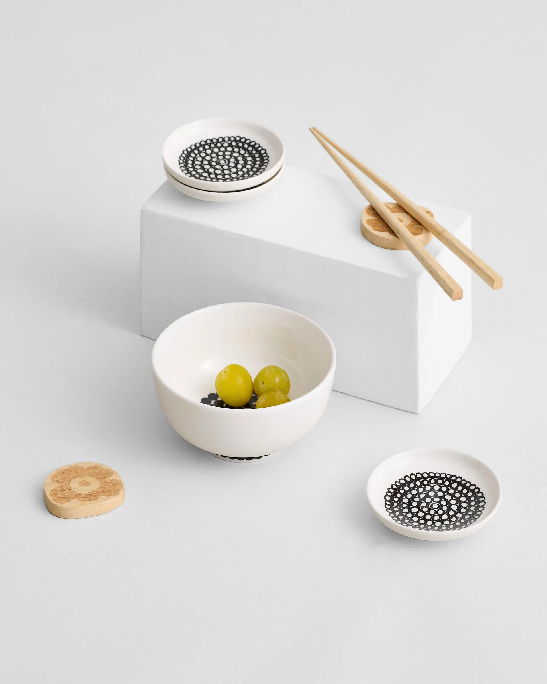 Bol Oiva Räsymatto 3 dl, negro-blanco Marimekko