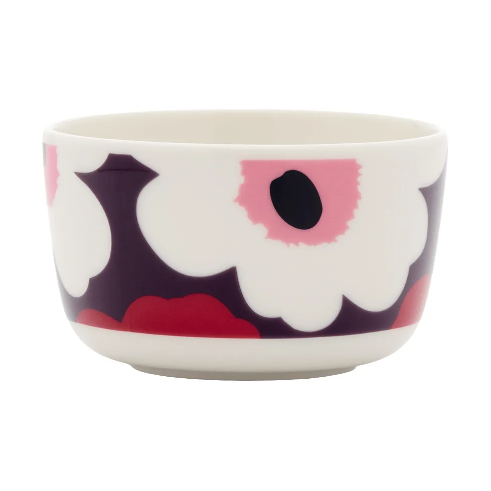 Bol Unikko 25 cl, Blanco-ciruela-arándano-rosa Marimekko