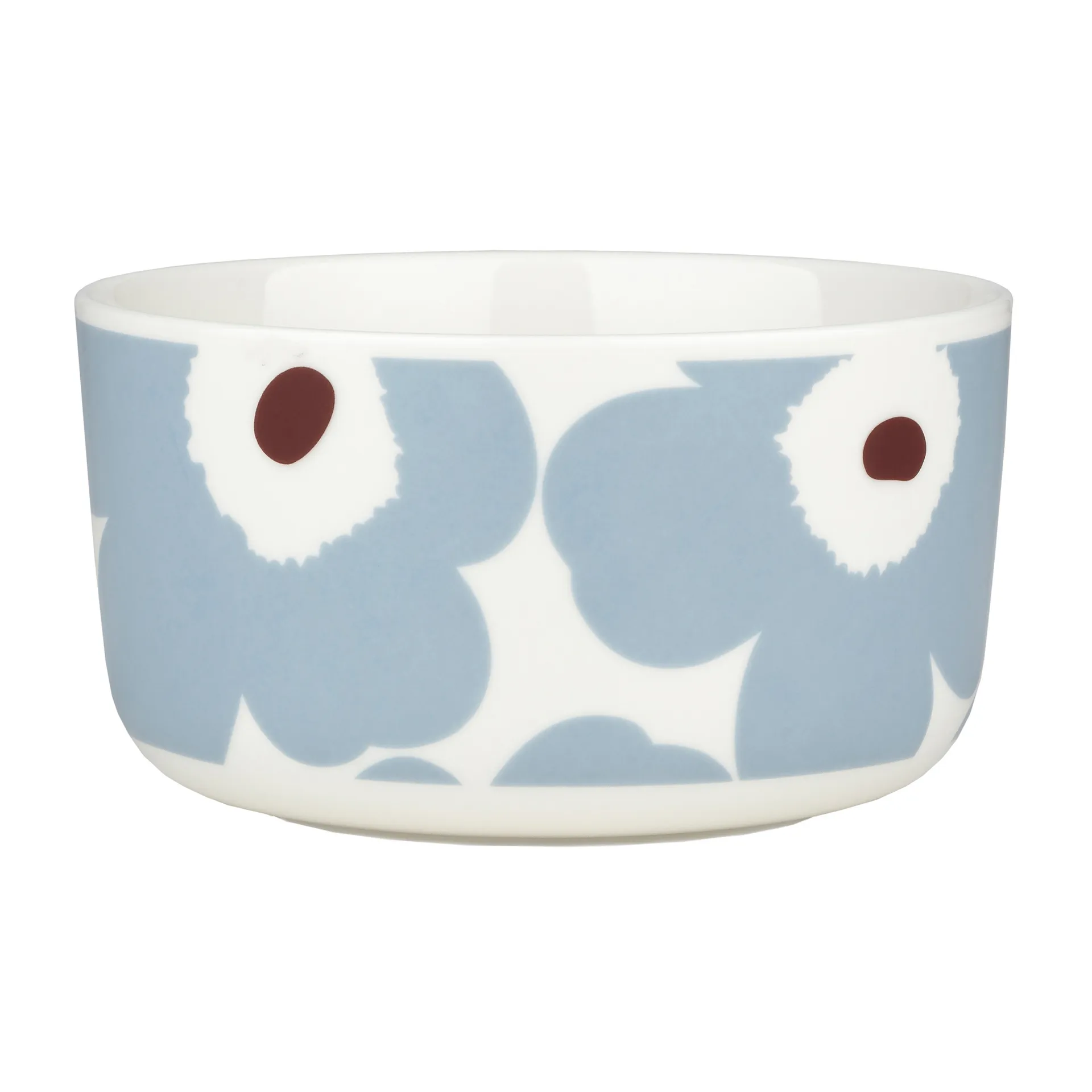 Bol Unikko 50 cl, blanco-gris azulado-rojo vino Marimekko
