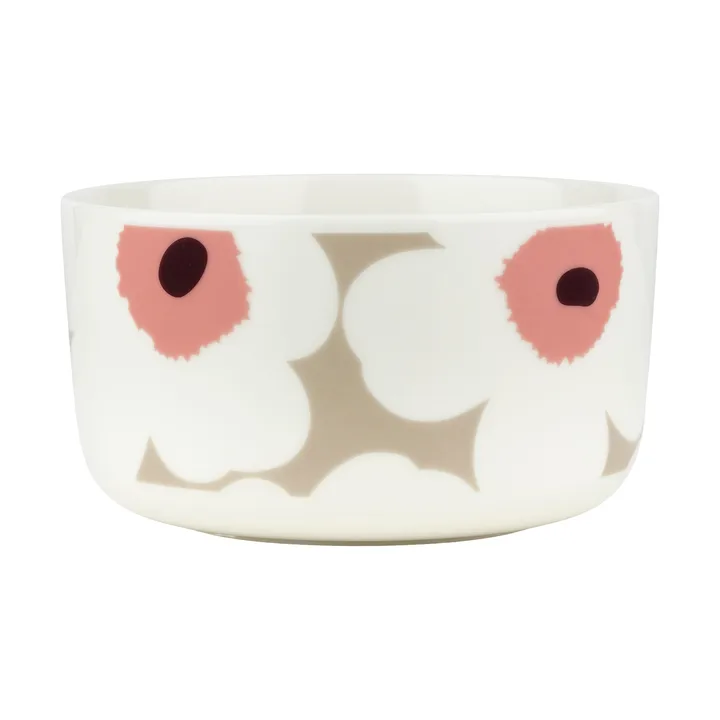 Bol Unikko 50 cl - White-clay-powder-dark wine - Marimekko