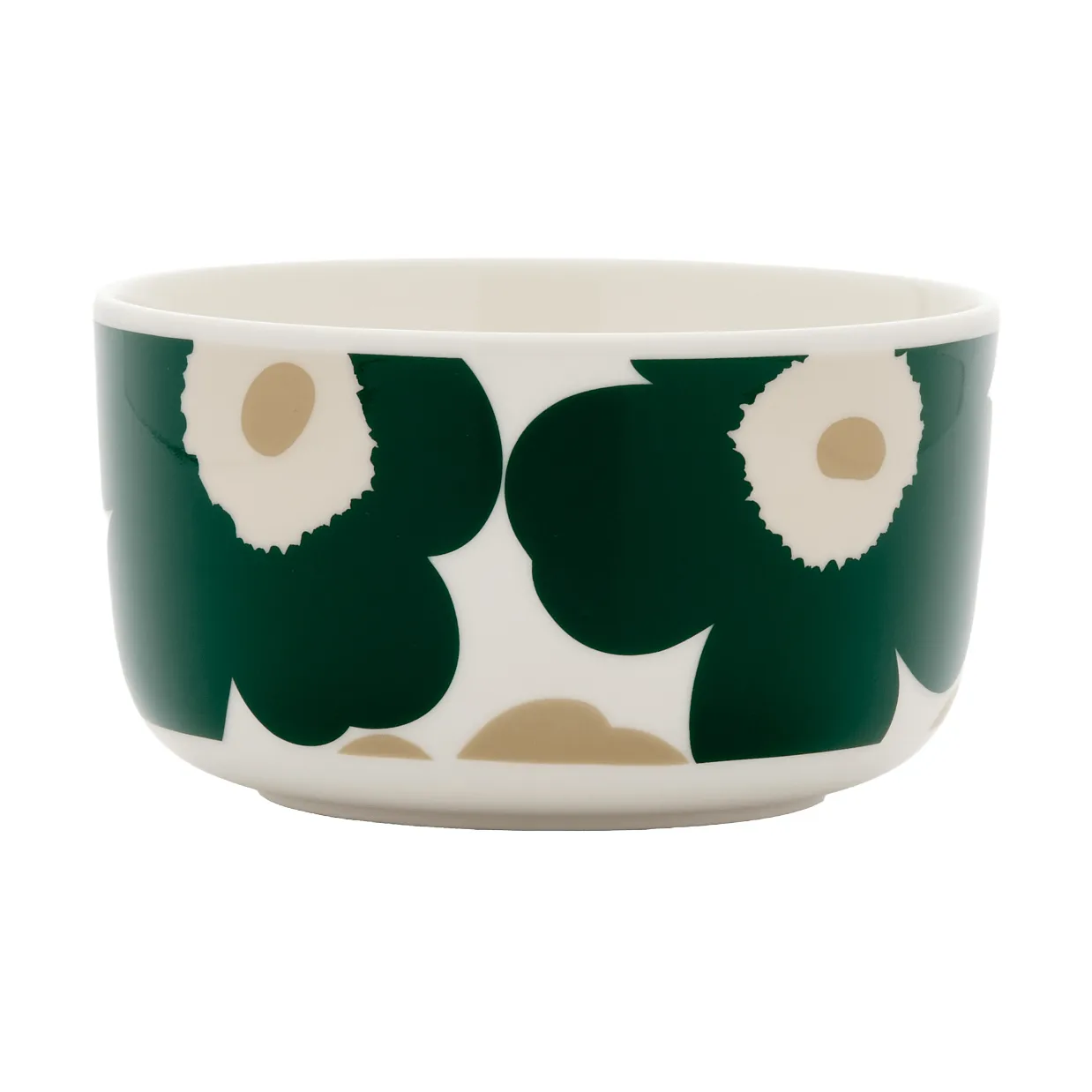 Bol Unikko 50 cl, White-dark green-beige-light sand Marimekko