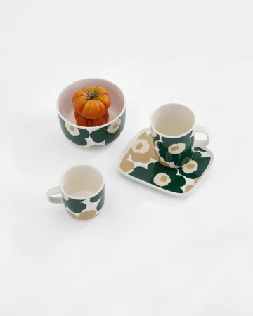Bol Unikko 50 cl - White-dark green-beige-light sand - Marimekko