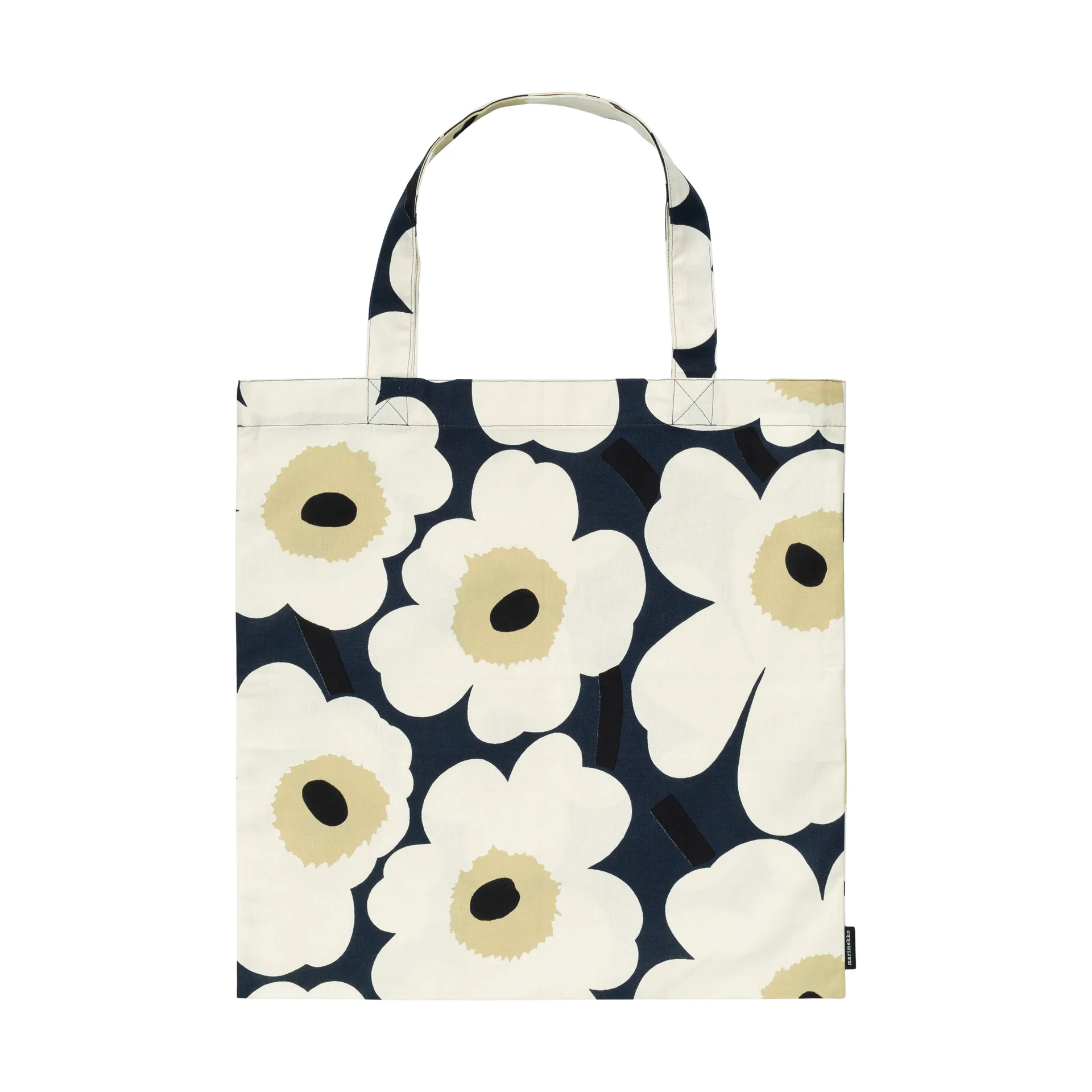 Bolsa Pieni Unikko 44x43 cm, Azul medianoche- Crema- Heno Marimekko