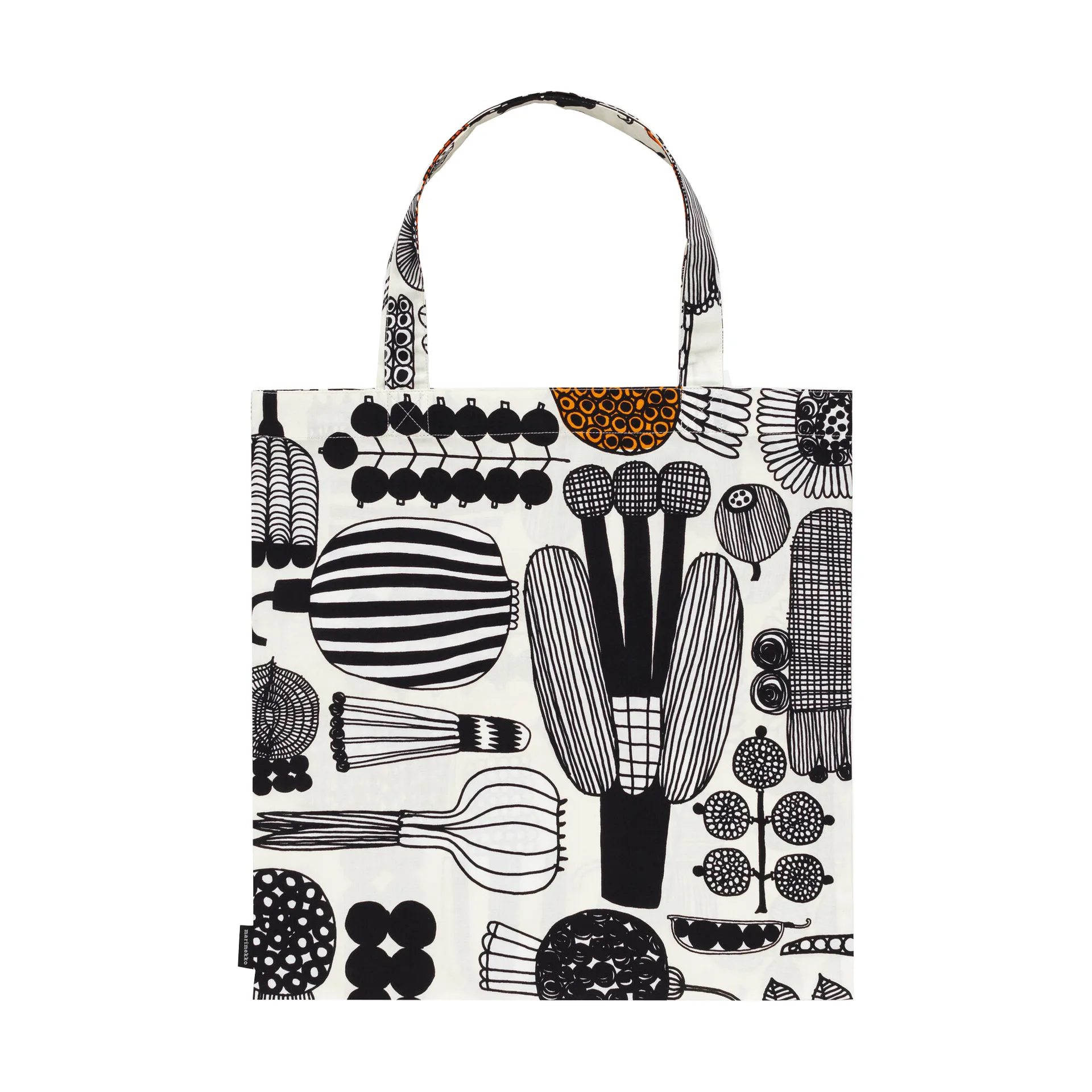 Bolsa Puutarhurin parhaat 44x43 cm, White-black-orange Marimekko