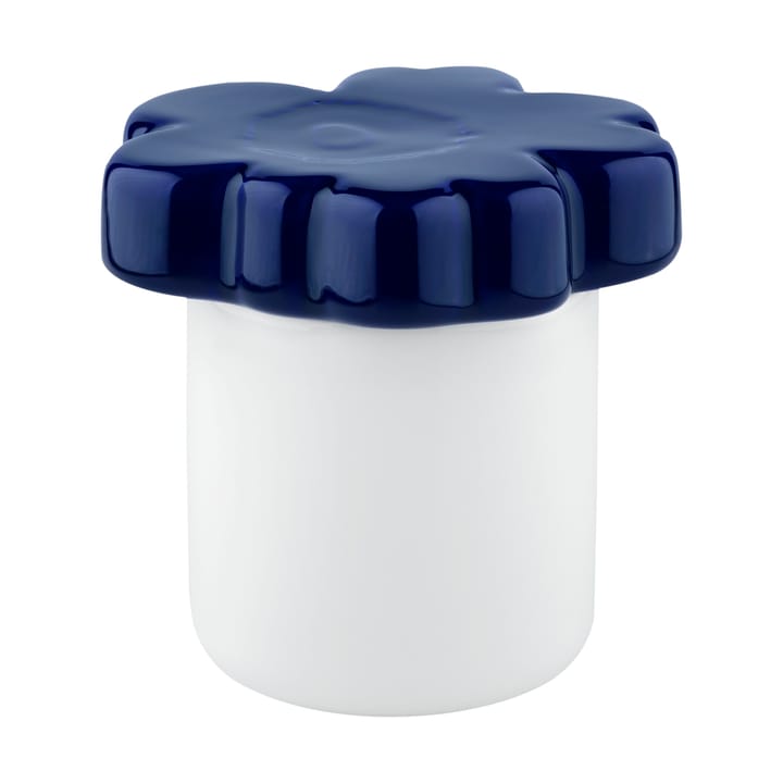 Bote Unikko 60 aniversario Ø6,5x15,5 cm, White-d. blue Marimekko