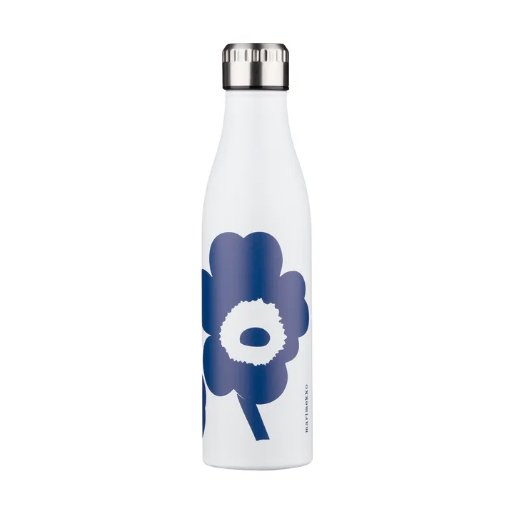 Botella de agua Unikko - White-blue, 0,5 L - Marimekko