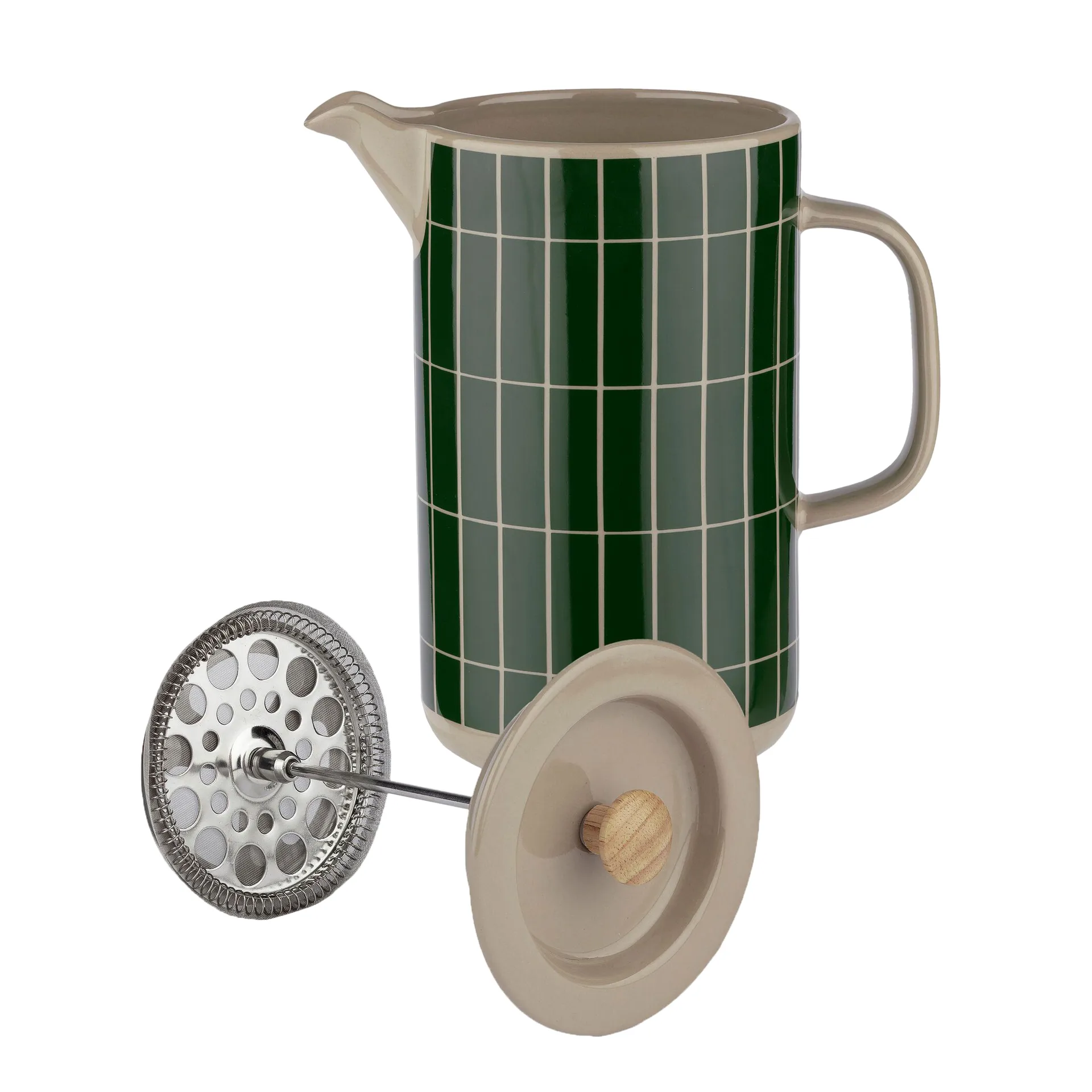 Cafetera de émbolo Tiiliskivi 0,9 l, Terra-dark green Marimekko