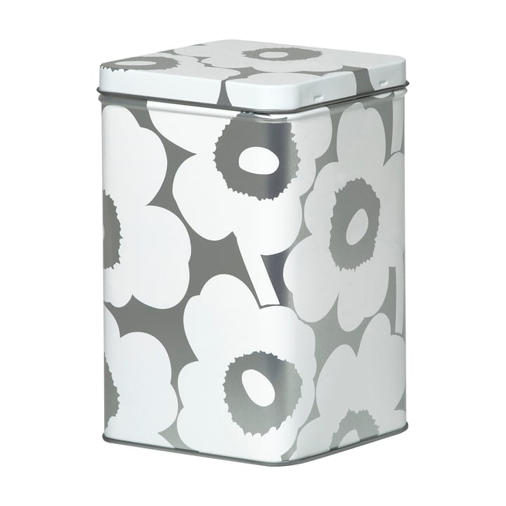 Caja de almacenamiento Unikko 17,5 cm - gris-blanco - Marimekko