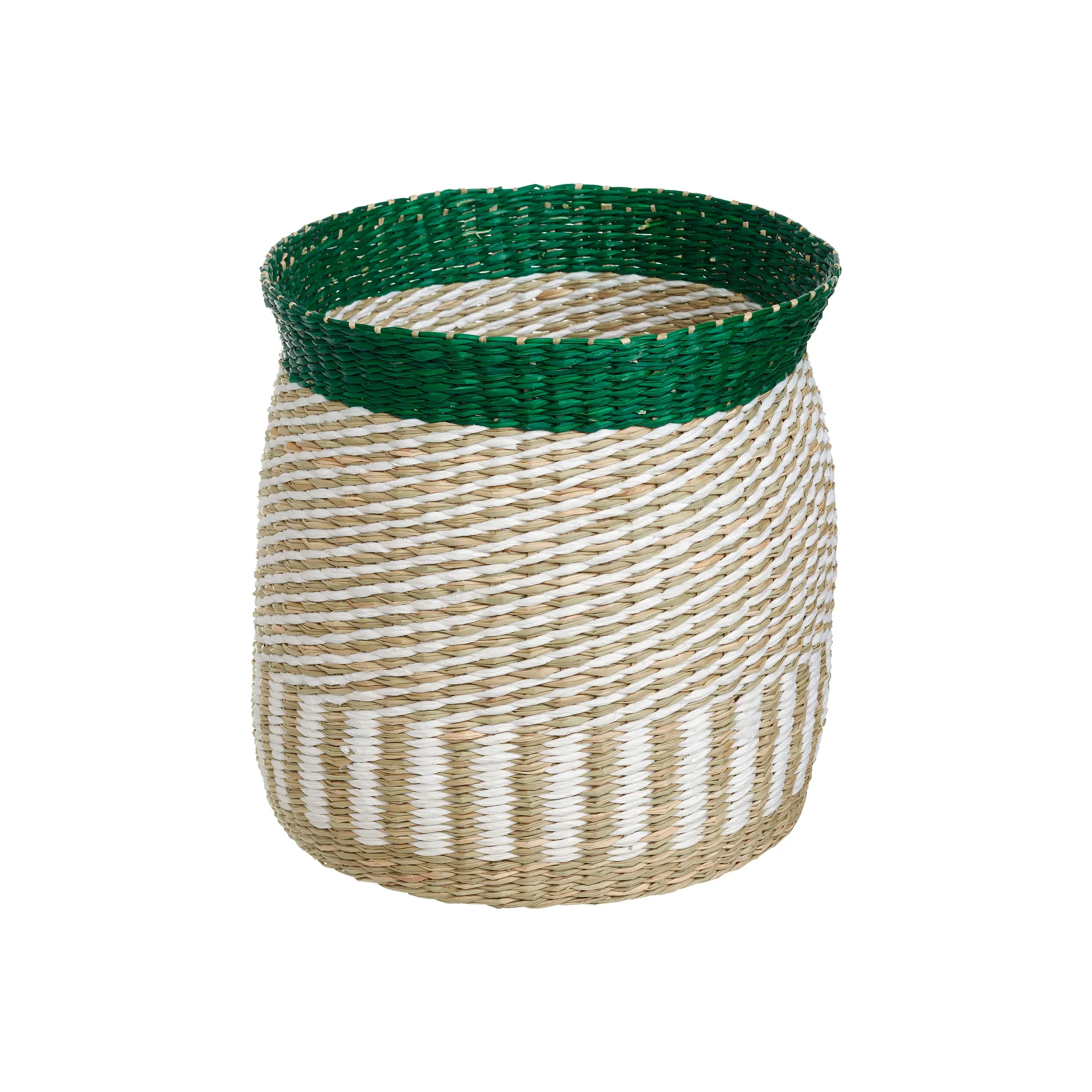 Cesta Silkkikuikka 27 cm, blanco-beige-verde Marimekko