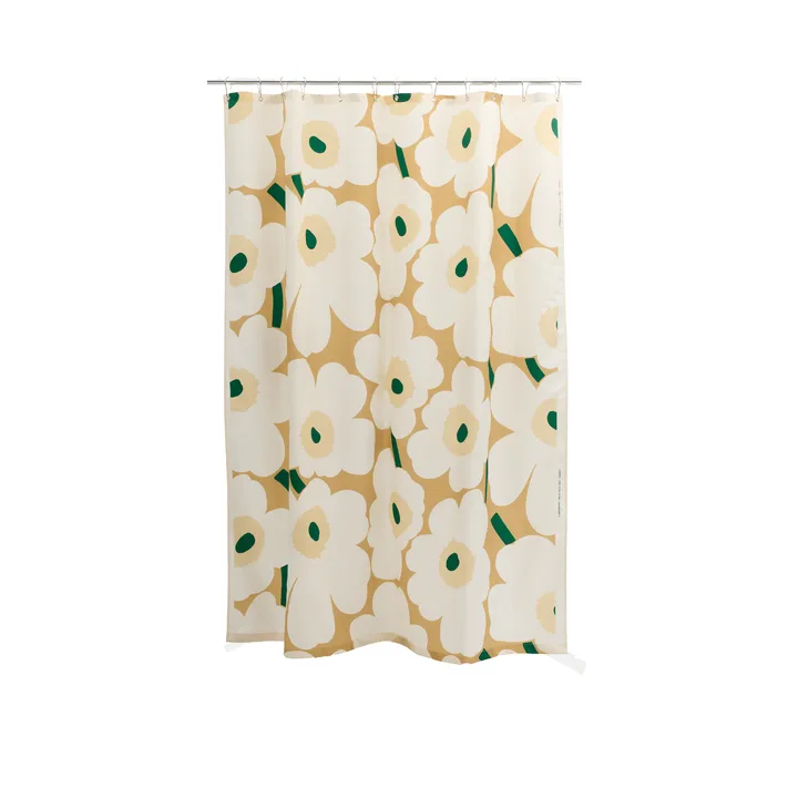 Cortina de baño Unikko - Sand-off white-hay-emerald - Marimekko