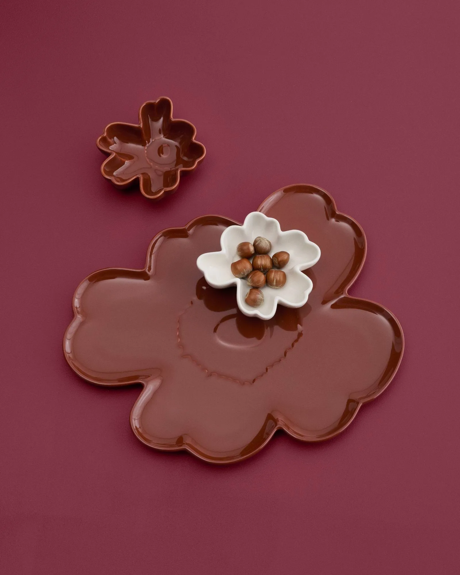 Cuenco Unikko Shape Ø11 cm 2 piezas, White-ciruela Marimekko