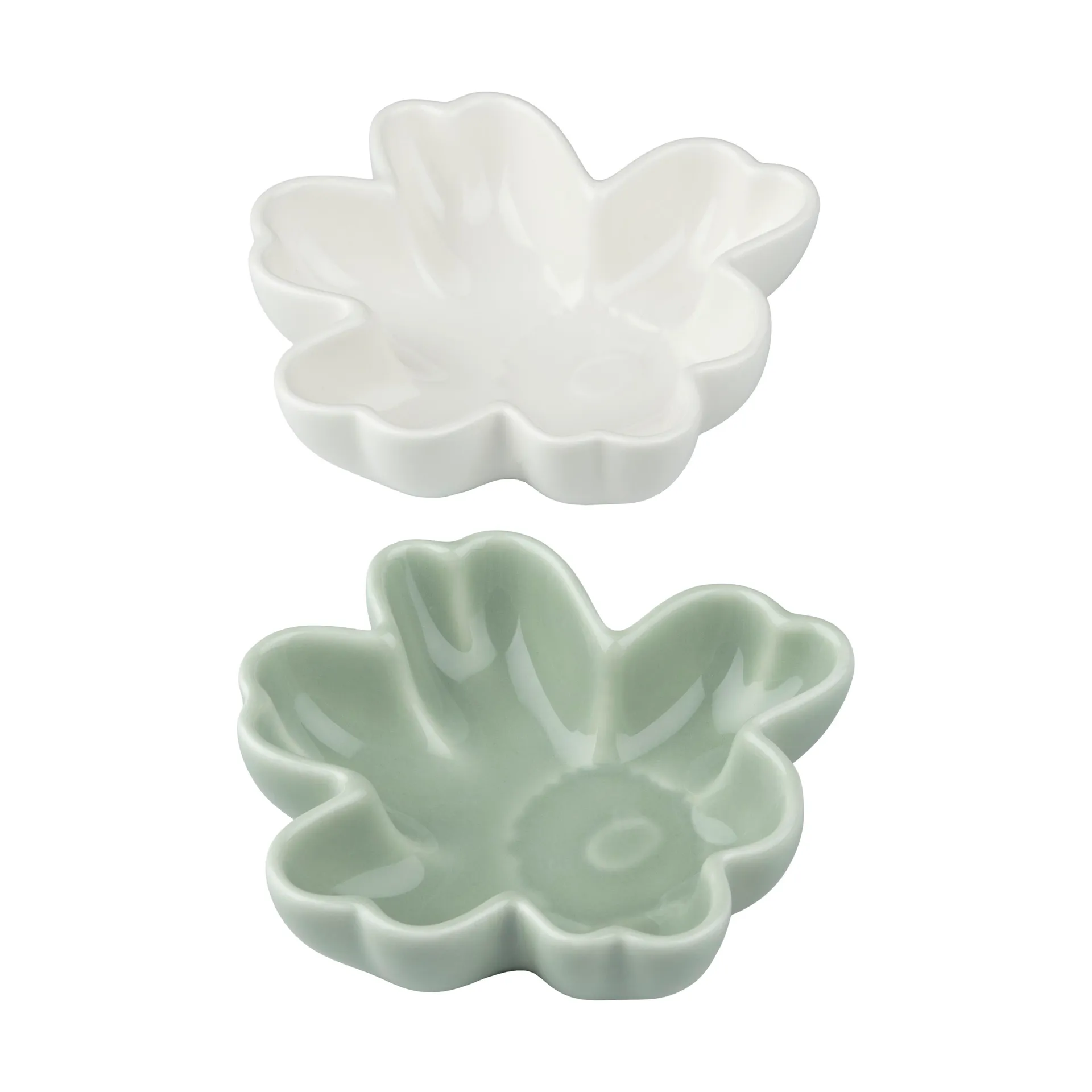 Cuenco Unikko shape Ø11 cm 2 piezas, White-light green Marimekko