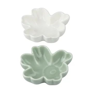 Cuenco Unikko shape Ø11 cm 2 piezas - White-light green - Marimekko