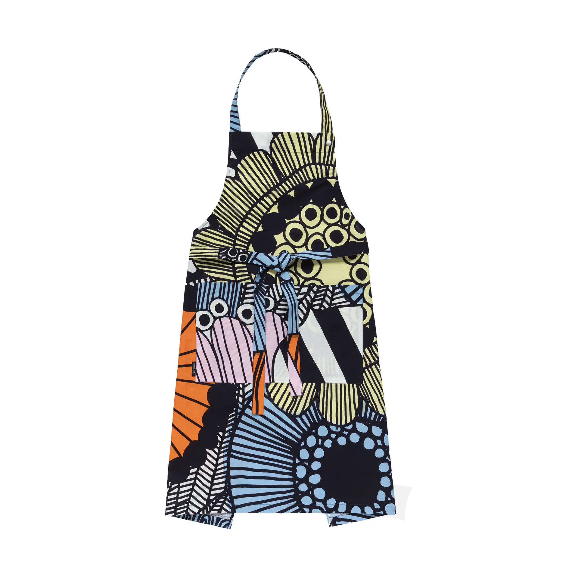 Delantal Siirtolapuutarha, White-yellow-orange-light blue Marimekko
