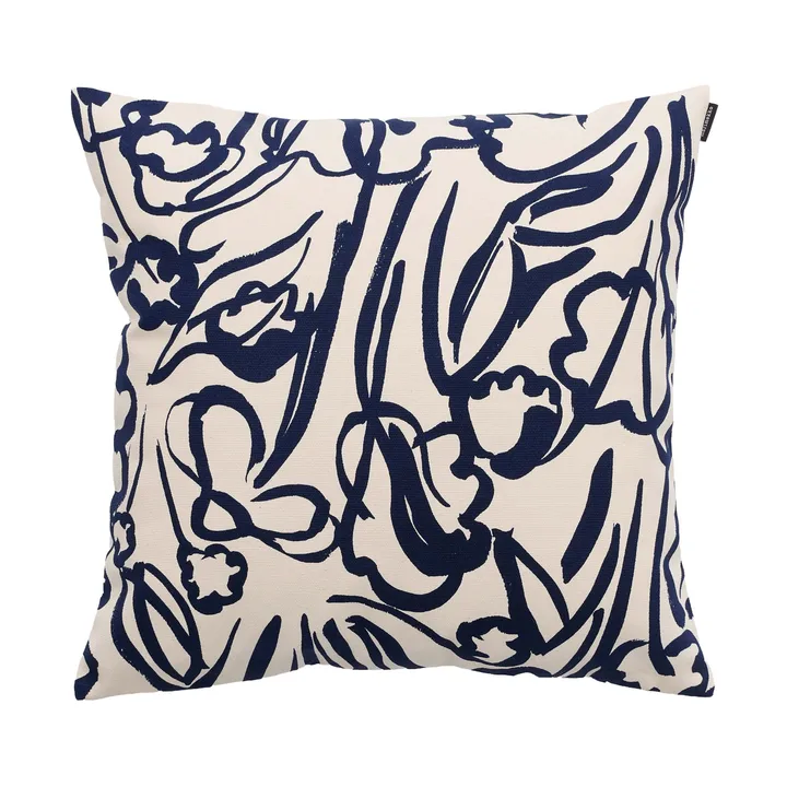 Ensikukat funda de cojín - Blanco roto-azul oscuro - Marimekko