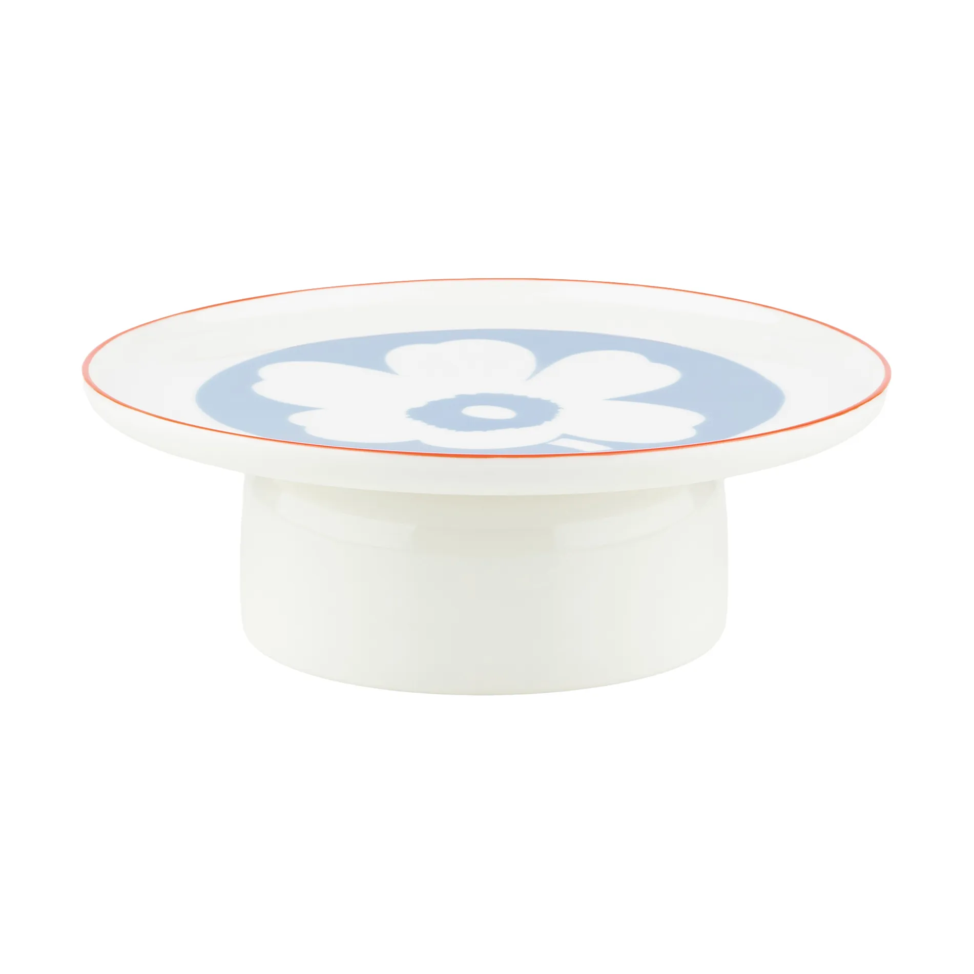 Fuente para servir Unikko, White-azul claro-orange red, Ø24 cm Marimekko