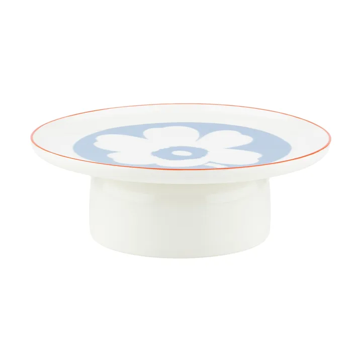 Fuente para servir Unikko - White-azul claro-orange red, Ø24 cm - Marimekko