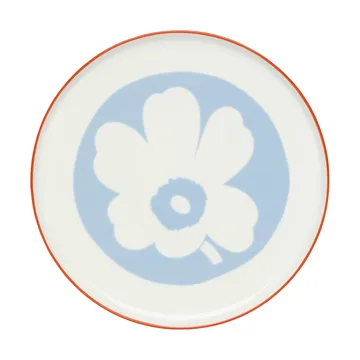 Fuente para servir Unikko - White-azul claro-orange red, Ø24 cm - Marimekko