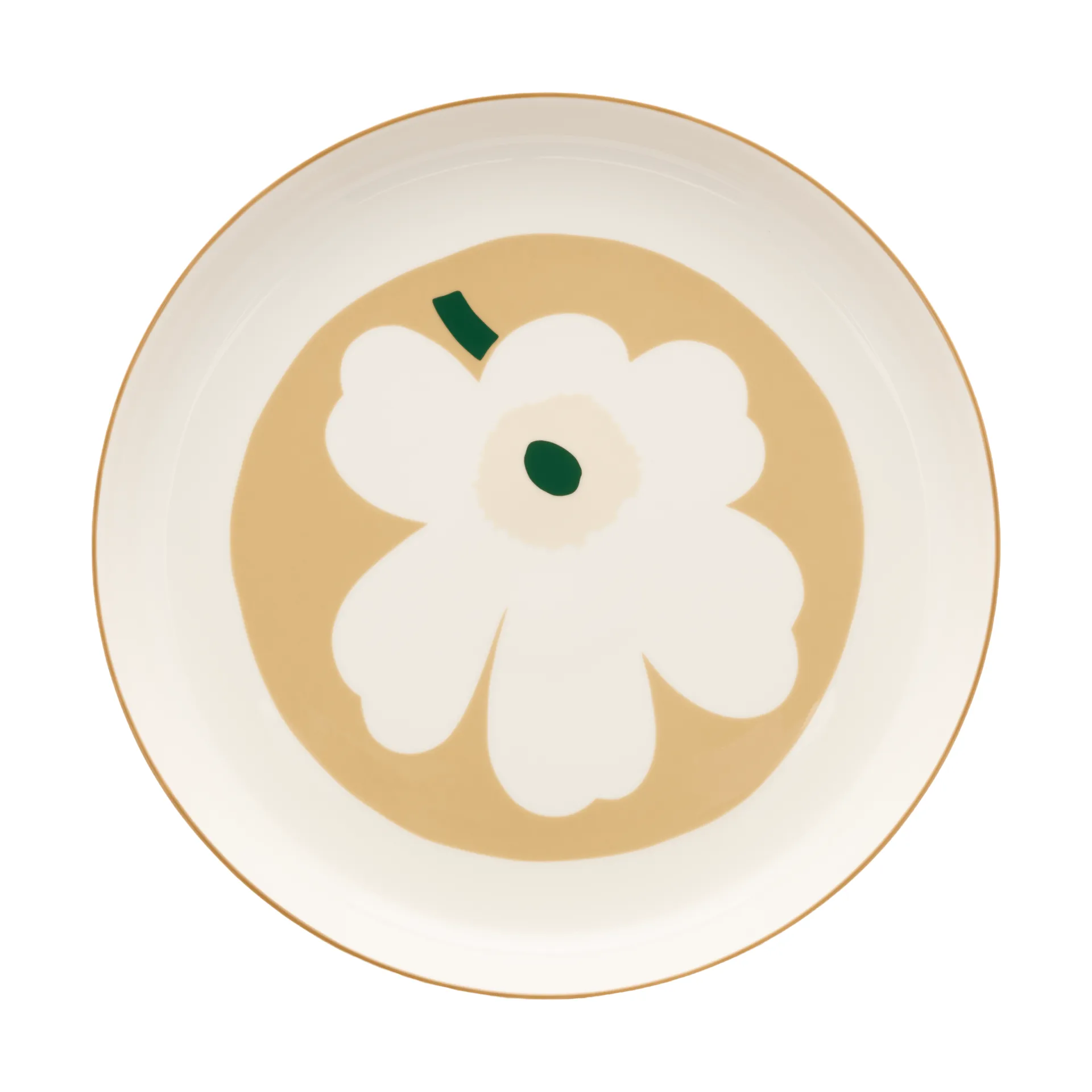 Fuente para servir Unikko, White-beige-light sand-dark green Marimekko