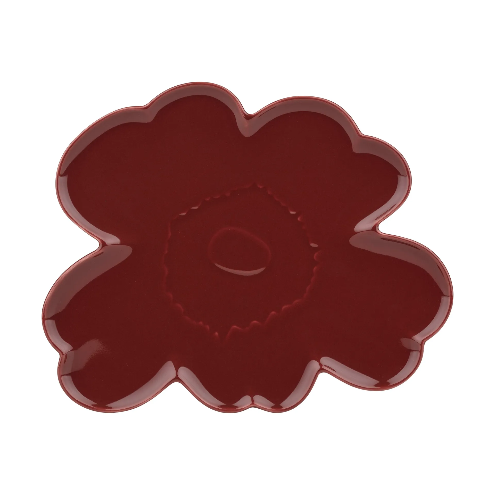 Fuente Unikko Shape 32 cm, Burgundy Marimekko