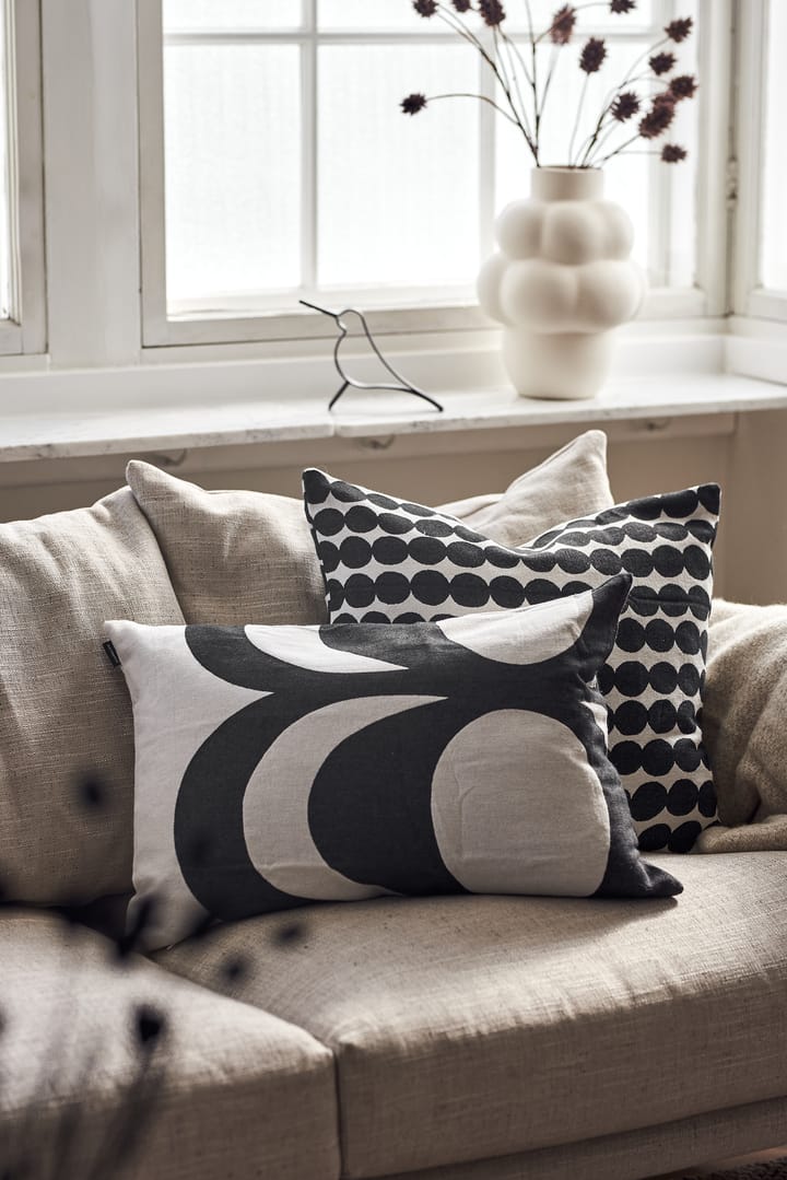 Funda cojín Räsymatto 50x50 cm, blanco-negro Marimekko